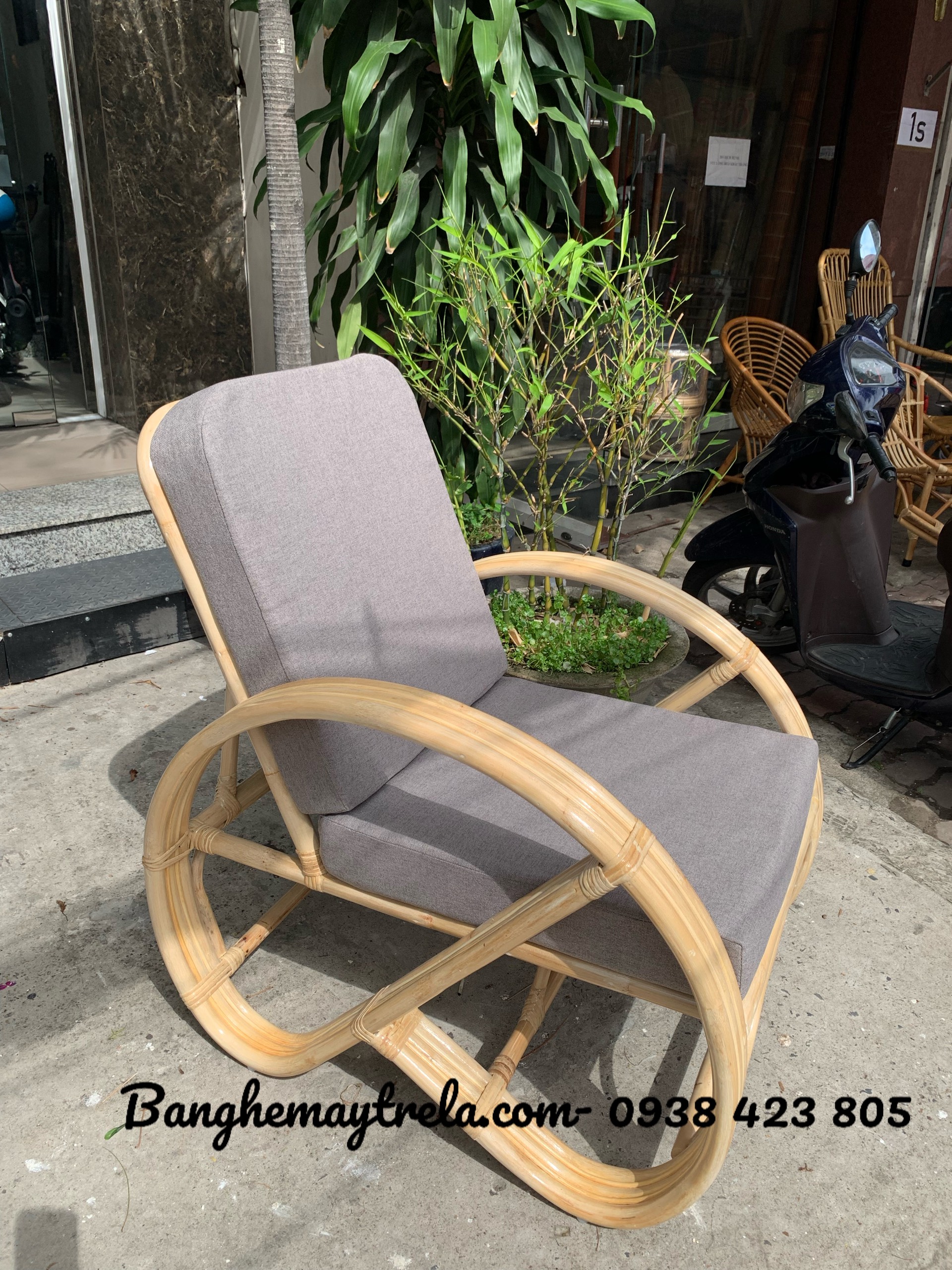 Ghế đọc sách mây tre đan tự nhiên